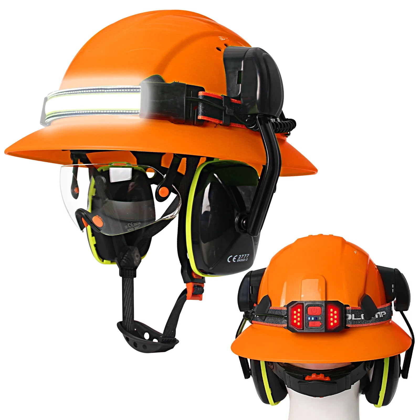 CE Full-Brim Safety Cap &ndash; All-In-One Industrial Helmet Orange