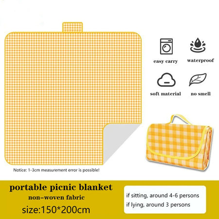 Foldable Picnic Mat &ndash; Moisture-Proof and Waterproof Design yellow-150x200cm