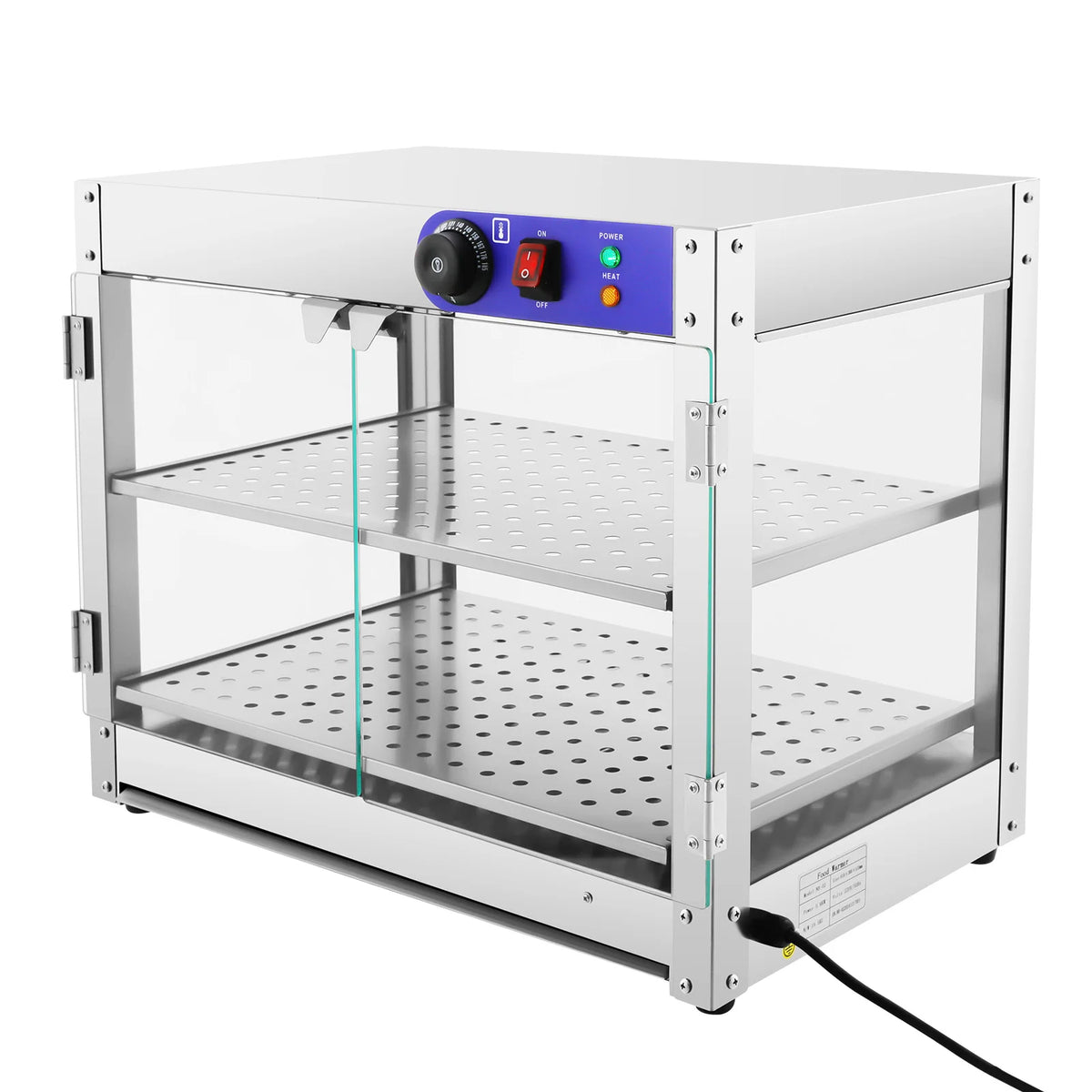 800W Food Warmer Display Cabinet 201 Stainless &ndash; Two Tiers