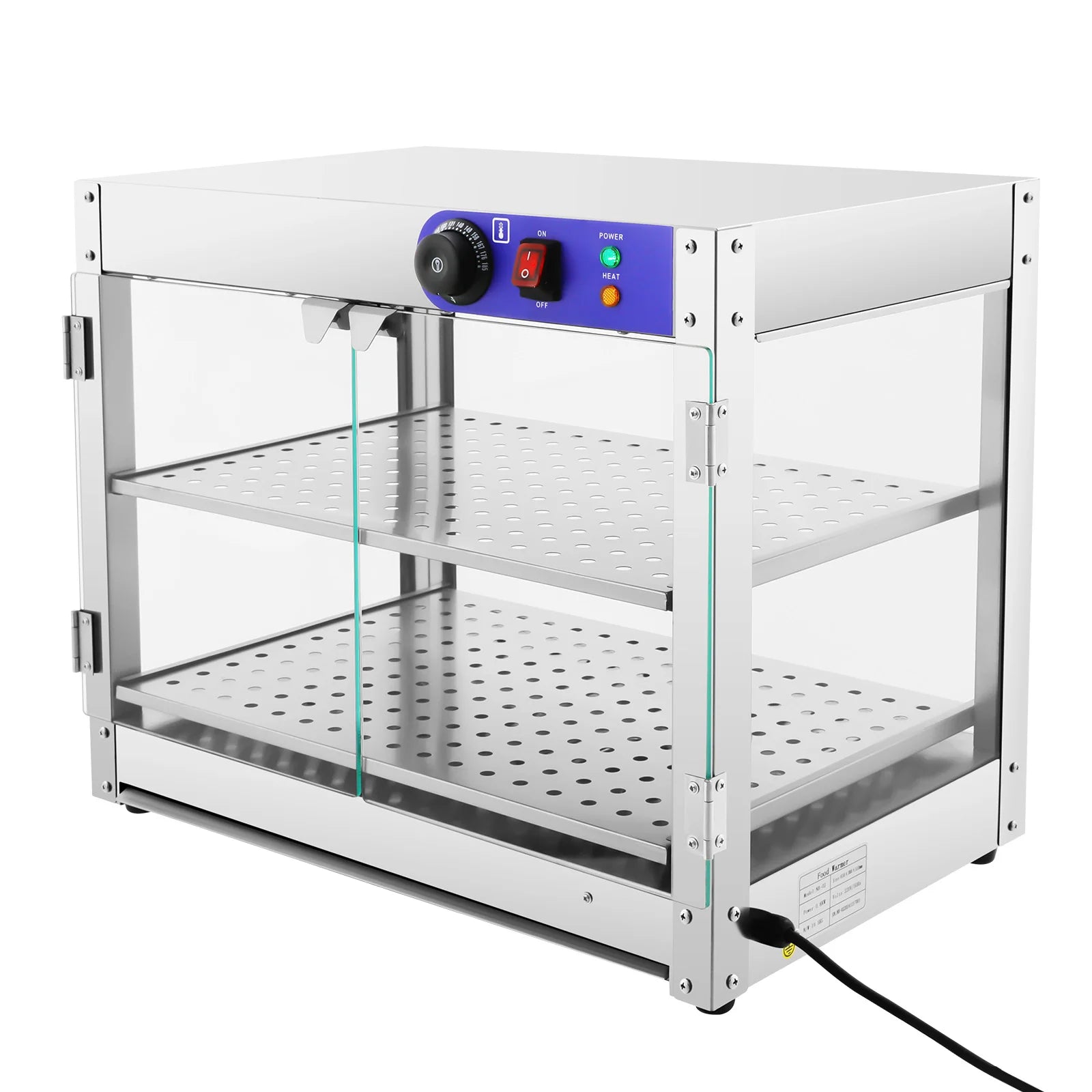 800W Food Warmer Display Cabinet 201 Stainless &ndash; Two Tiers