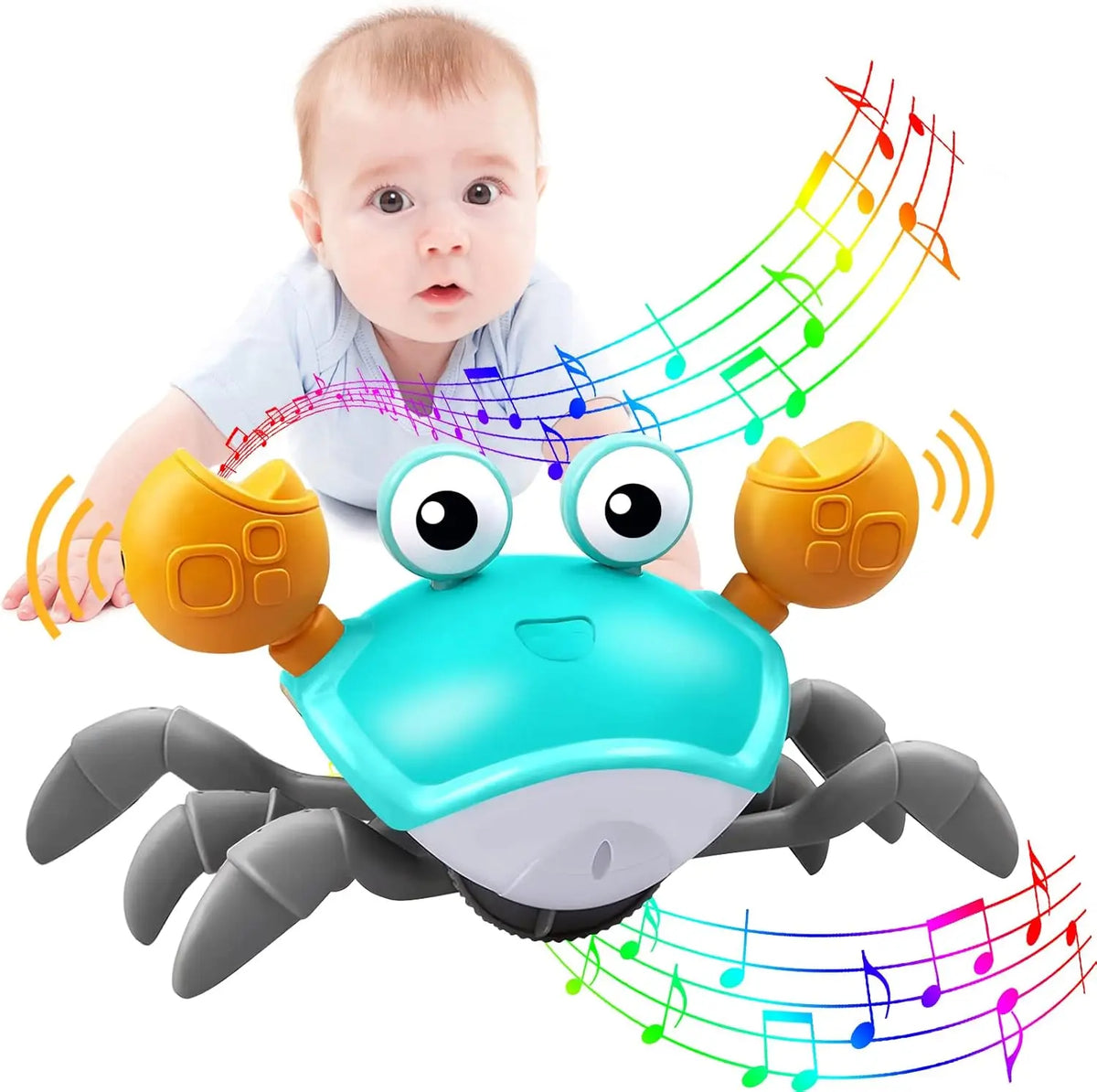 Interactive Musical Electric Crab Toy for Toddlers - Crawling, Educational &amp; Fun Christmas Gift