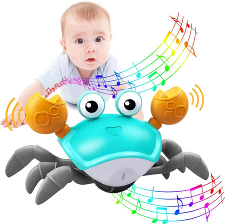 Interactive Musical Electric Crab Toy for Toddlers - Crawling, Educational &amp; Fun Christmas Gift