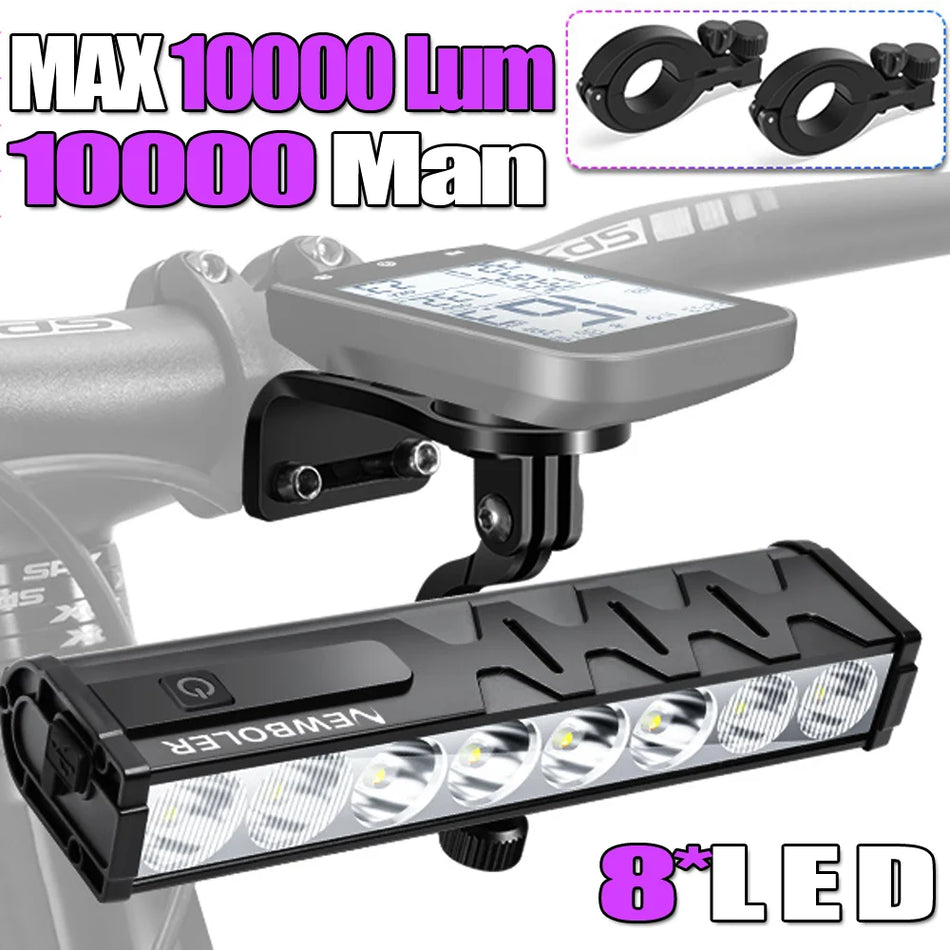 NEWBOLER 10000 Lumen Front Bicycle Light with USB Charging and Waterproof Design