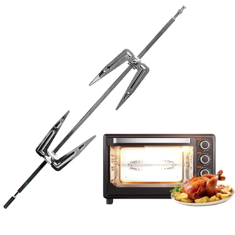 Kemei Stainless Steel Rotating Chicken Roaster Fork for Grills