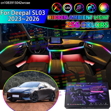 For Deepal SL03 2023~2026 C385 RGB Car Interior Ambient Lights Strips Breathing Lighting Kit App Control LED strips Auto Parts by InterCyprus Trading Ltd