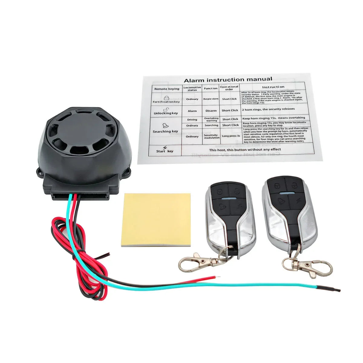 Motorcycle Burglar Alarm 12V Vibration Alarm &ndash; Two Remotes 031BB