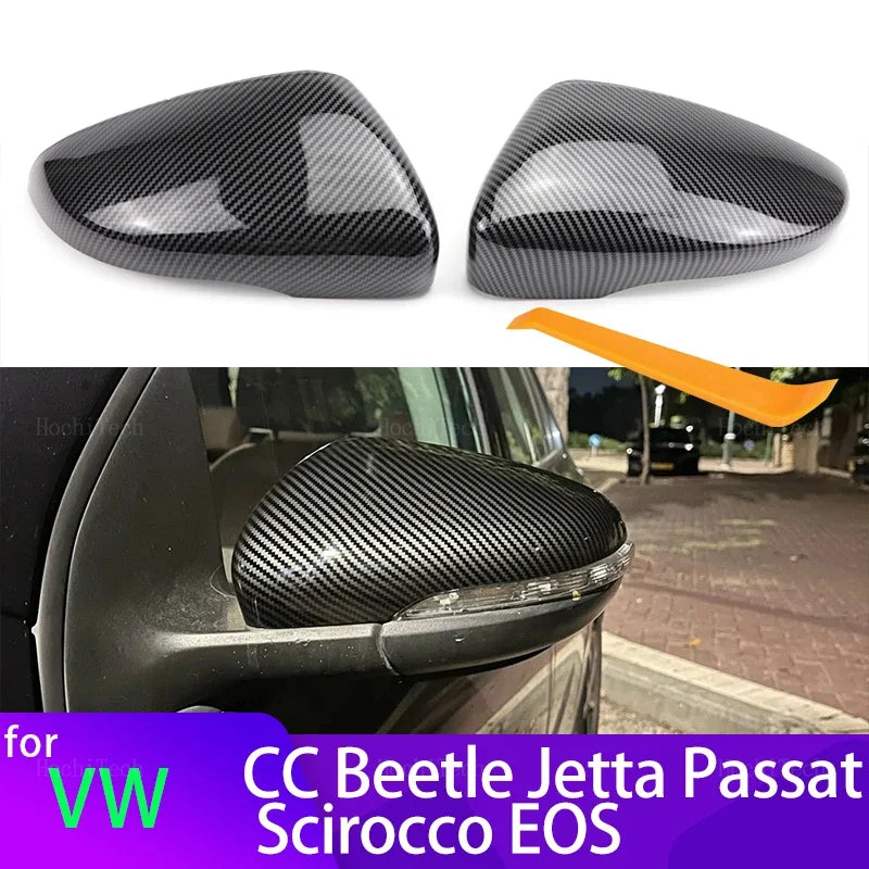Cubiertas de Espejo Lateral con Acabado de Fibra de Carbono para VW Beetle CC Passat