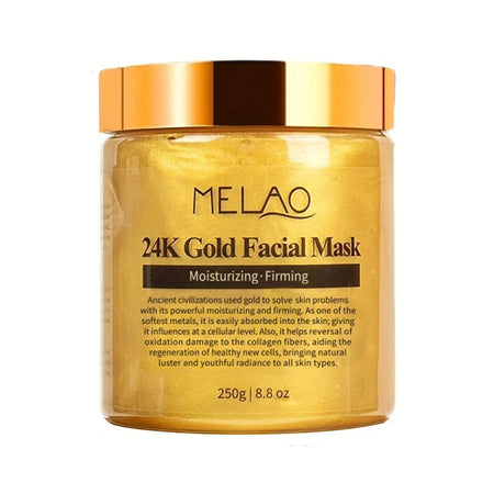 MELAO 24K Gold Face Mask - Anti-Aging, Moisturizing, Collagen Enriched