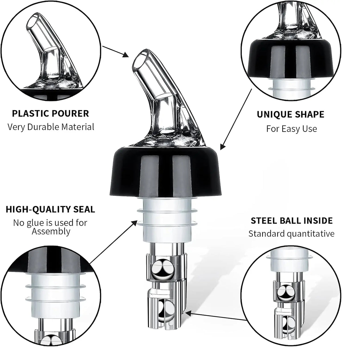 Automatic Measure Liquor Pourers &ndash; Durable Virgin Plastic