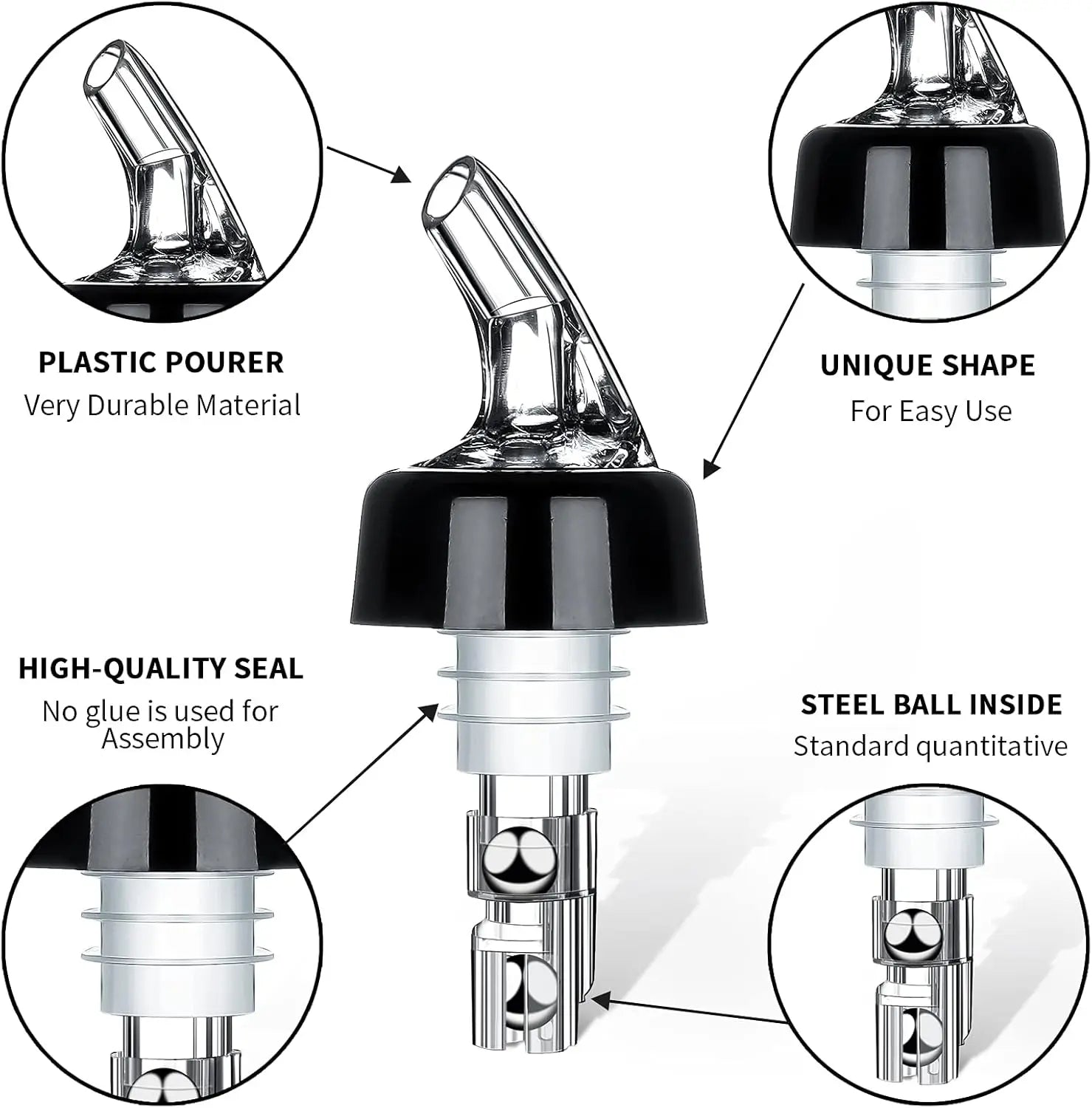 Automatic Measure Liquor Pourers &ndash; Durable Virgin Plastic