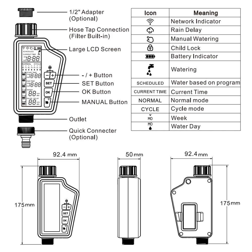 AVATTO Tuya WiFi Water Sprinkler Timer &ndash; Tuya App Compatible