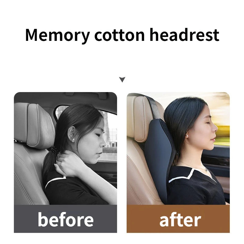 Car Seat Headrest 3D Memory Foam Pad - Ergonomic Support