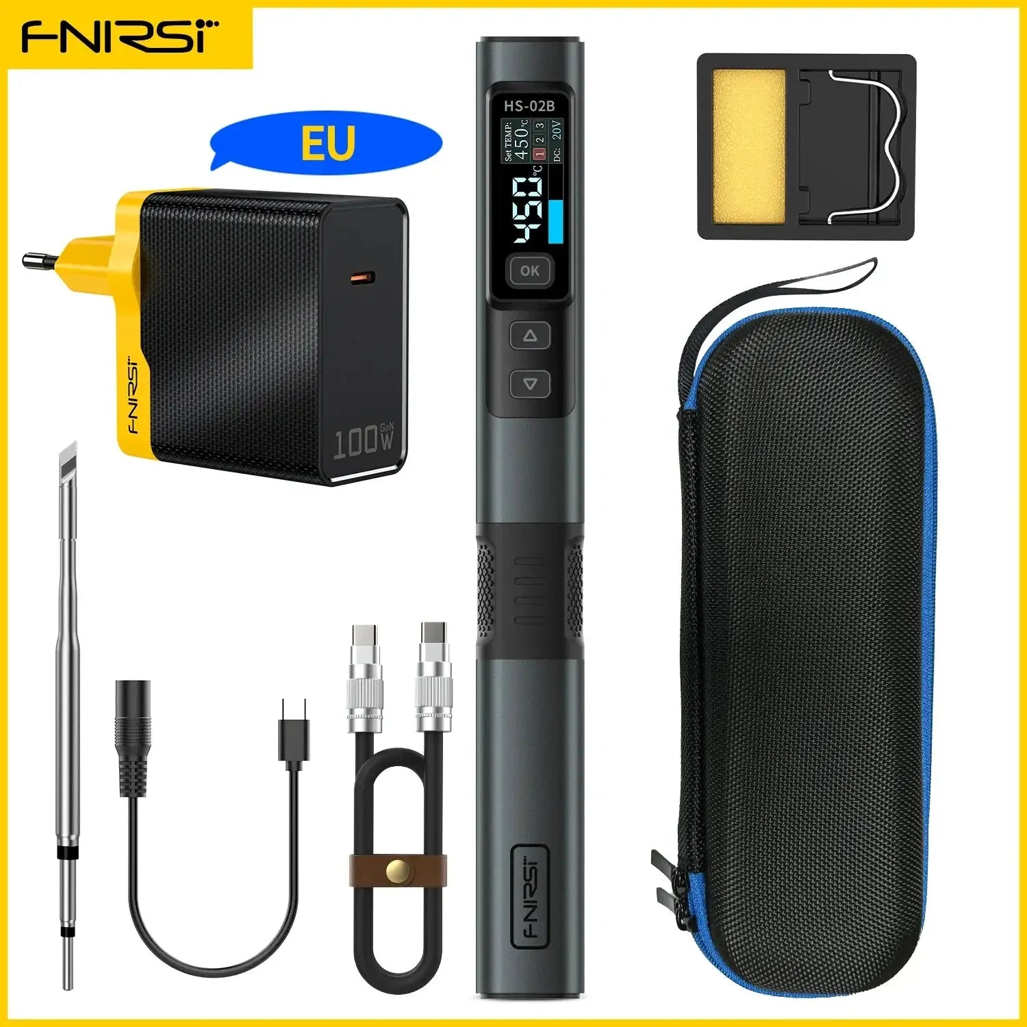 HS-02 24V DC Soldering Iron 100W Adjustable 100 to 450C HS-02B-K-100W-EU