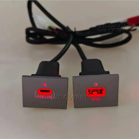 PD Type-C USB Charger Socket Fast Charge Adapter QC3.0 Power Outlet Switch for Ford Focus 2 Mk2 2009 2010 2011 by InterCyprus Trading Ltd