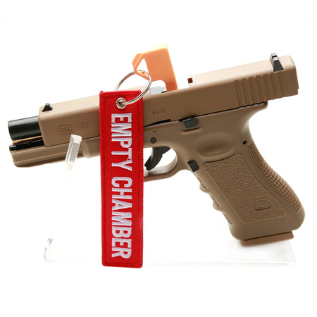 6 Pcs Empty Chamber Key Chains &ndash; Double Sided Embroidered Red