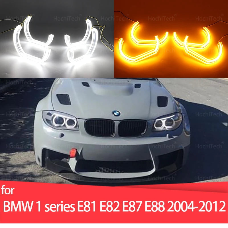 LED Enkelisilmät Renkaat 6000K Kristalli U-muoto DRL Leikkaus BMW 1 Sarja E82 E88 E87 E81