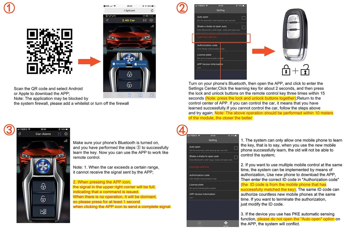Kirbin Remote Start Engine Ignition Autostart Kit Universal Car Alarm Keyless Entry One Button Start Stop System Car Accessories by InterCyprus Trading Ltd