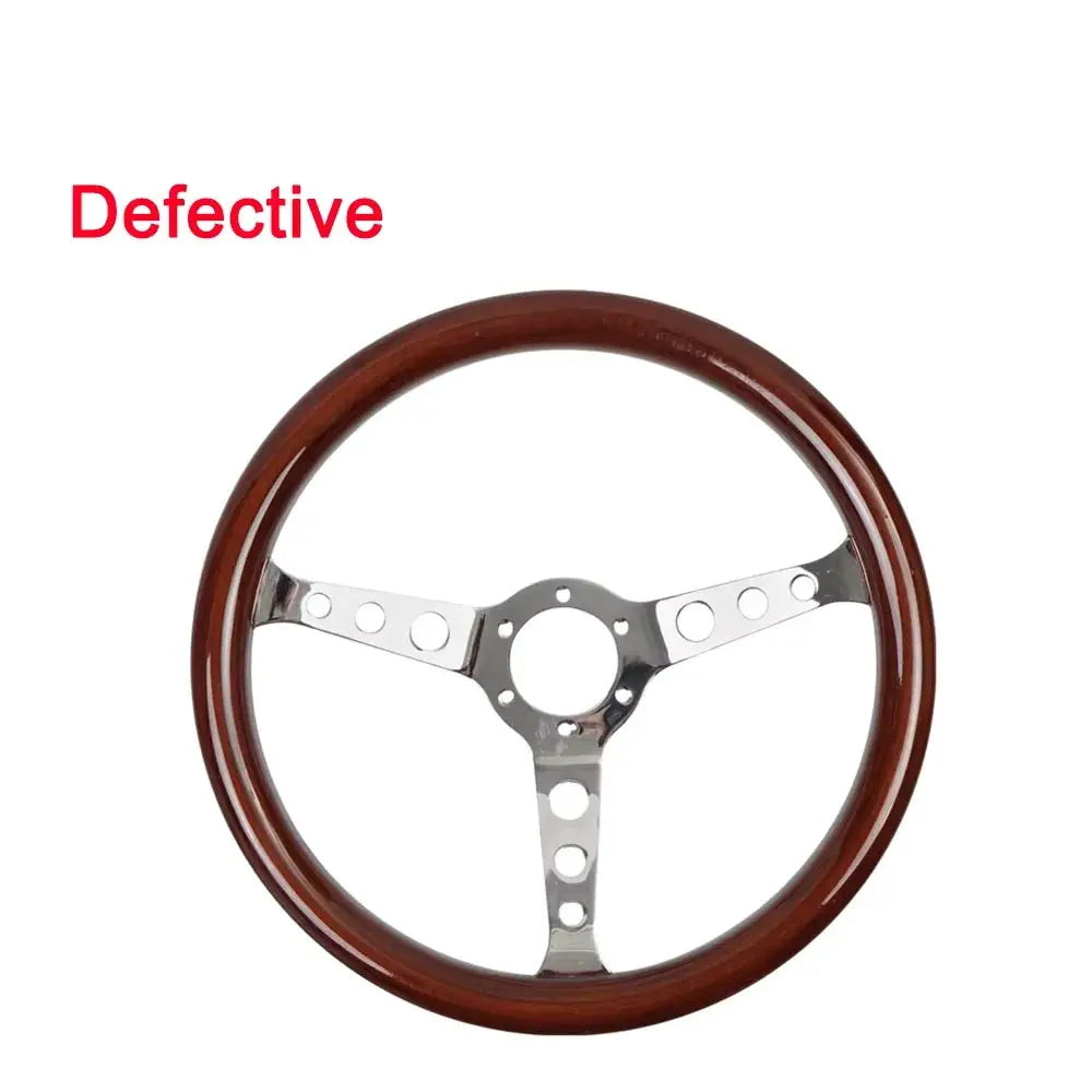 Defective Products Universal 380mm 15' Inch Steering Wheel with Horn Button Kit Copy Wood Car Auto Racing Sport Steering Wheel by InterCyprus Trading Ltd
