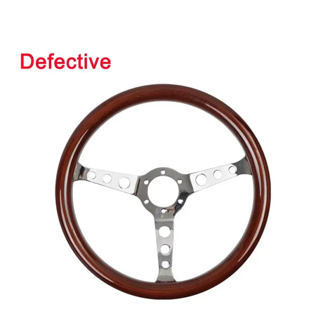 Defective Products Universal 380mm 15' Inch Steering Wheel with Horn Button Kit Copy Wood Car Auto Racing Sport Steering Wheel by InterCyprus Trading Ltd