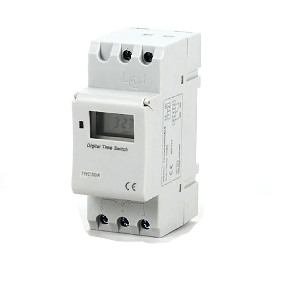 Din Rail Programmable Digital Timer Switch &ndash; Weekly Scheduling Control 220V AC 30A