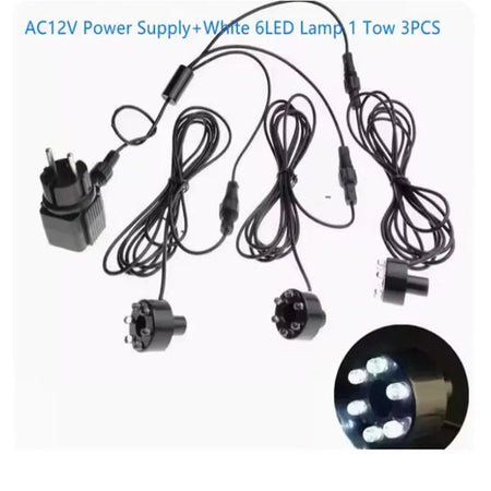 6 LED Underwater Lights 12V Aquarium Pool &ndash; IP68 Waterproof 6LED3 IN 1white