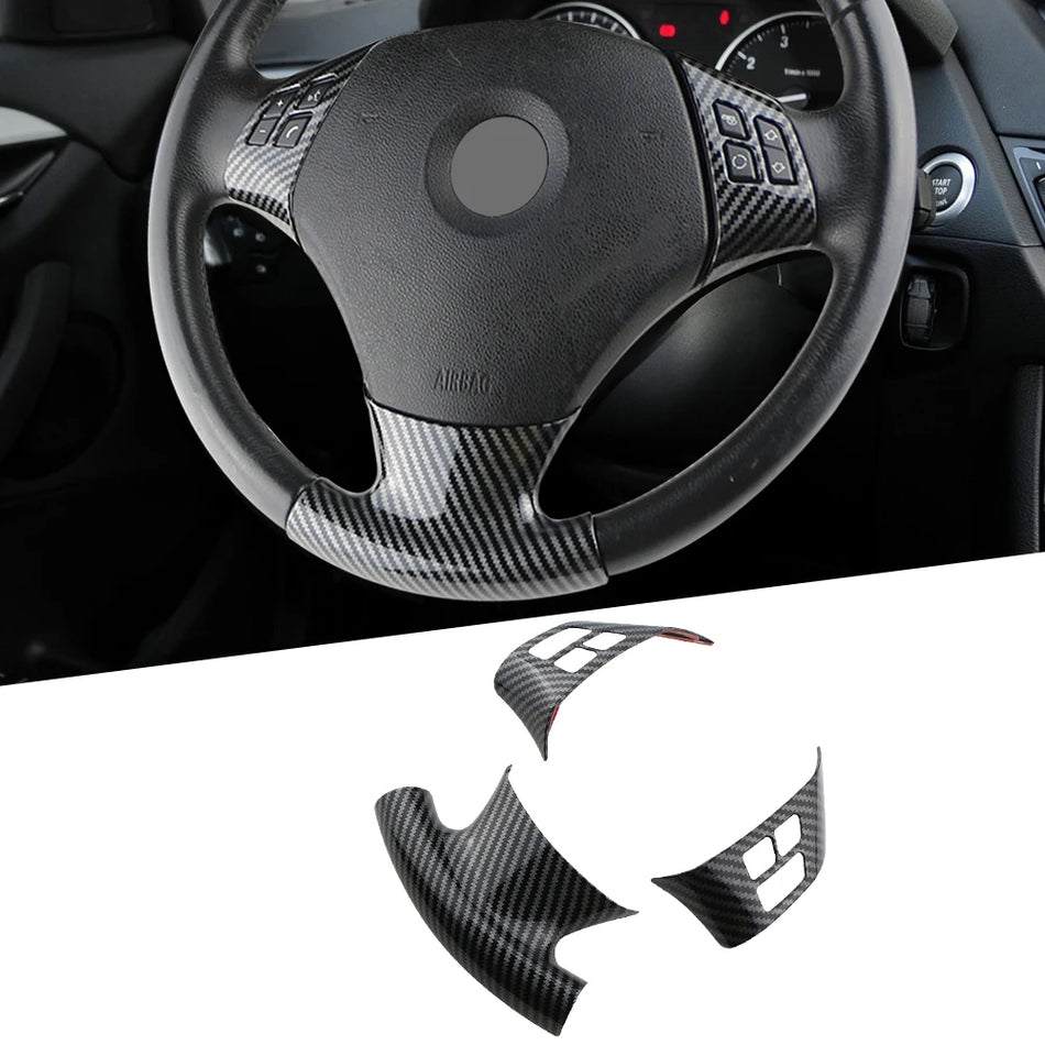 Steering Wheel Cover for BMW 1/3 Series E87 E90 E92 E93 Imitation Carbon Fiber ABS Durable Finish