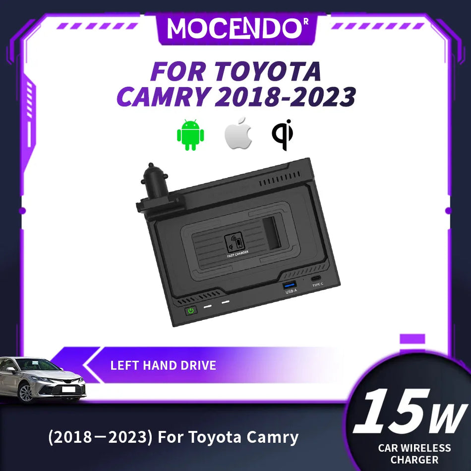 15W Car Charger with QC3.0 for Toyota Camry 2018 to 2023