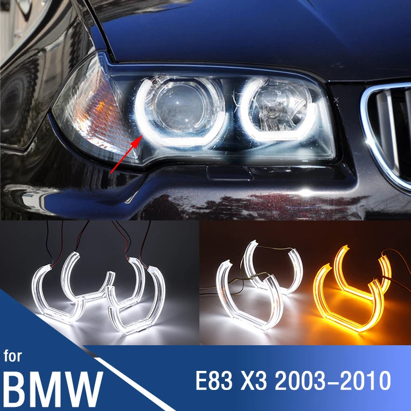 LED Angel Eyes Rings Με Σχήμα Κρυστάλλινου Πέταλου Για BMW E83 X3