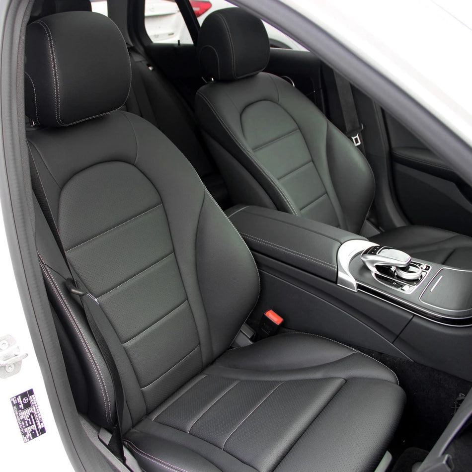 Coprisedili in pelle sintetica personalizzati per Mercedes Classe C set da 5 posti