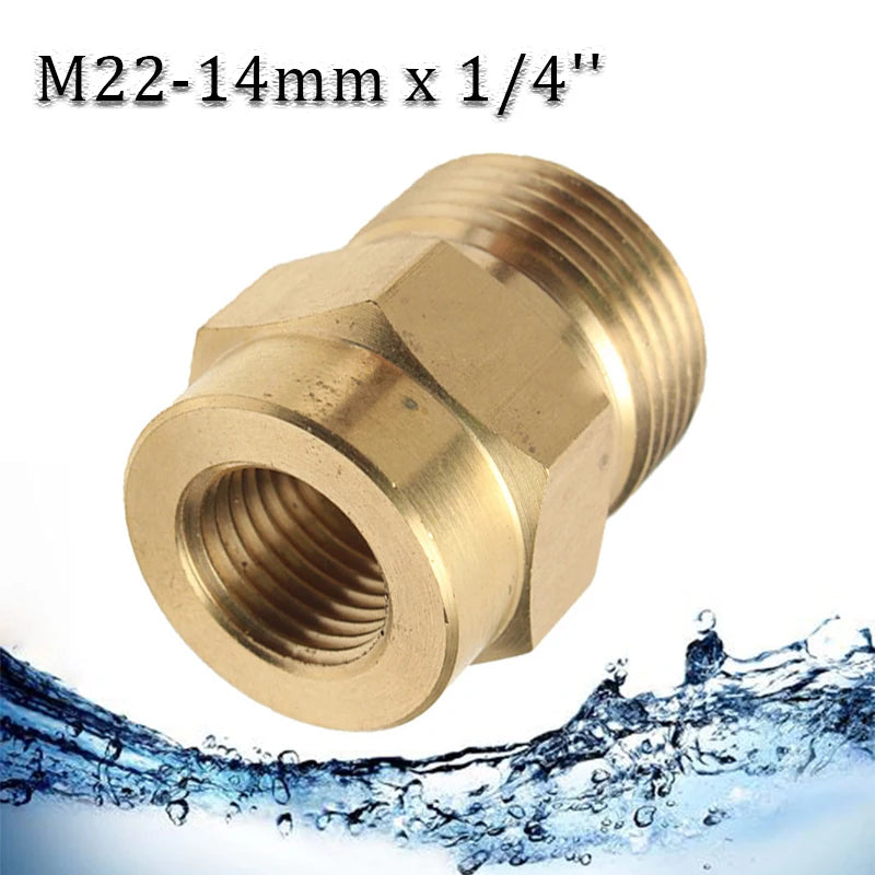 Adaptateur en laiton M22 à 1/4 pour lance à mousse, coupleur pour pot haute pression