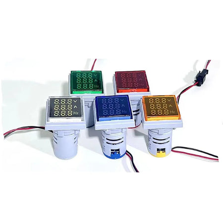 Square LED Digital Voltmeter Ammeter Hertz Meter &ndash; Multi-Function Voltage Current Frequency Display