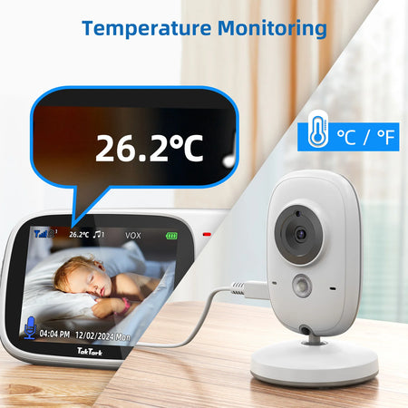 TakTark 3.2 Inch Wireless Video Baby Monitor with Night Vision &amp; Two-Way Audio