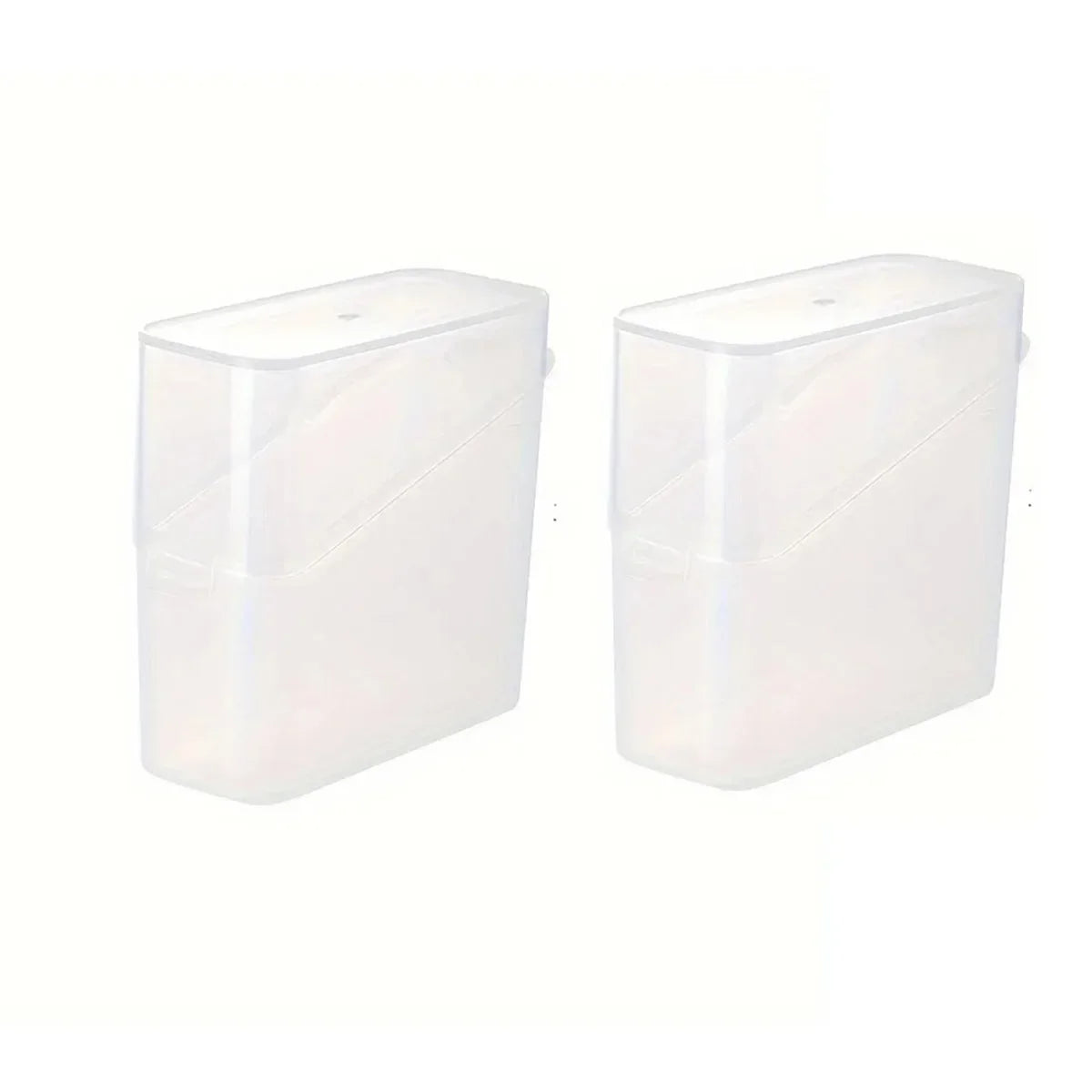 Japanese Style Tilt-Lid Storage Box &ndash; Stackable Organizer 2pcs Transparent