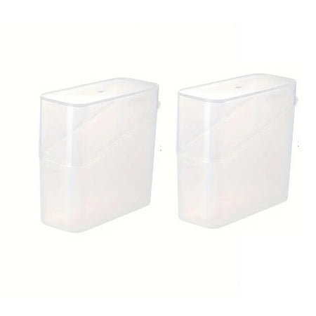 Japanese Style Tilt-Lid Storage Box &ndash; Stackable Organizer 2pcs Transparent