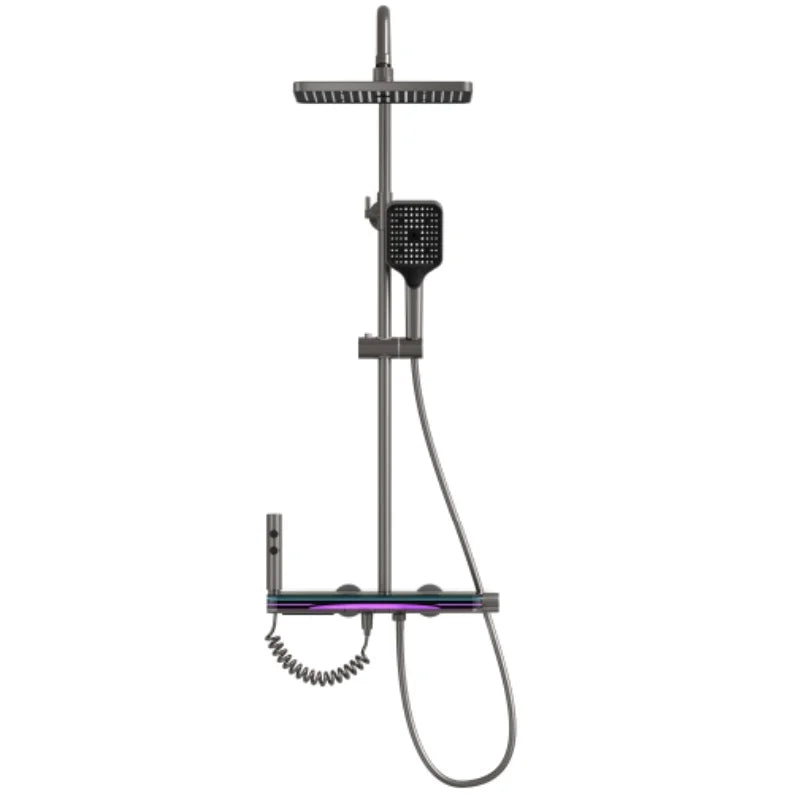 Digital Display Shower Set Rainfall Bathroom Shower Faucet Kit With Bidet Wall Mounted Brass Hot Cold Water Mixer Tap System Hot Cold Grey / Poland