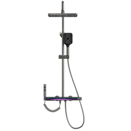 Digital Display Shower Set Rainfall Bathroom Shower Faucet Kit With Bidet Wall Mounted Brass Hot Cold Water Mixer Tap System Hot Cold Grey / Poland