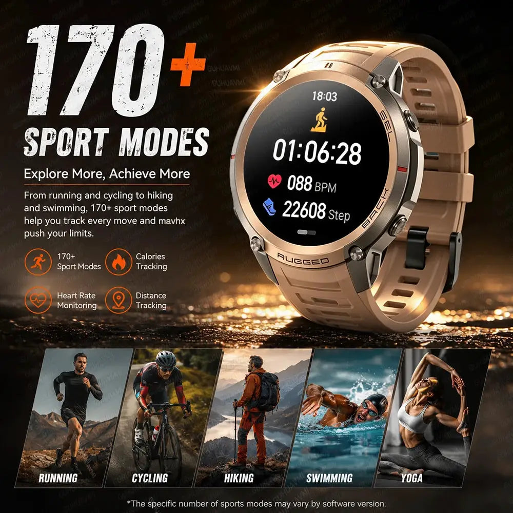 2026 Military Satellite Offline Map GPS Smart Watch Men 1.43''AMOLED Bluetooth Call Compass 5ATM Waterproof 170+Sport Smartwatch by InterCyprus Trading Ltd