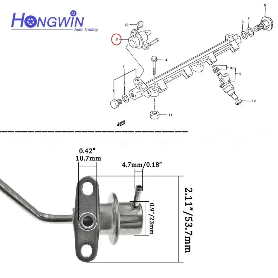 Fuel Pressure Regulator For Suzuki Sidekick Swift Tracker 1.3 1.6 1992-1998 by InterCyprus Trading Ltd