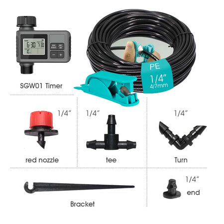 30-10m Garden LCD Button Timer Irrigation Set &ndash; LCD Display