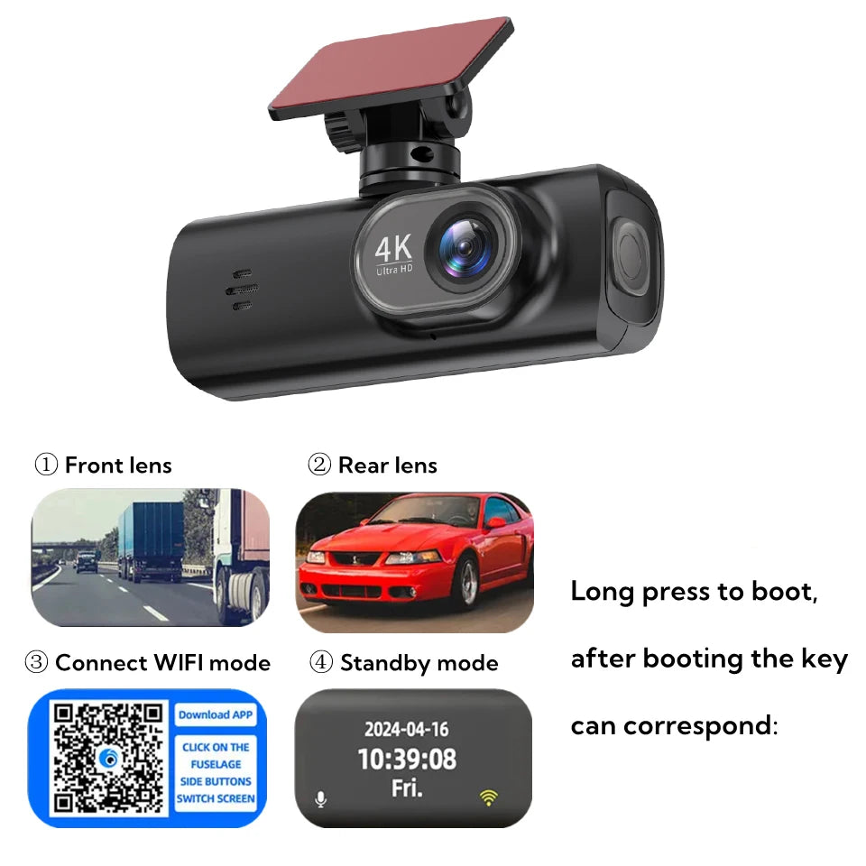 ACCEO B57P Dashcam Auto 4K Car DVR &ndash; Night Vision Mode