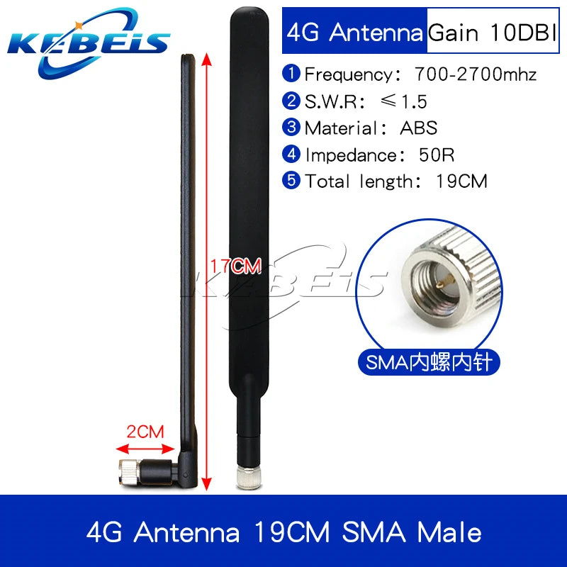 SMA Adhesive Rod Antenna 2.4/5.8/5G 8dBi &ndash; Omnidirectional SMA-J 10DBI 19CM