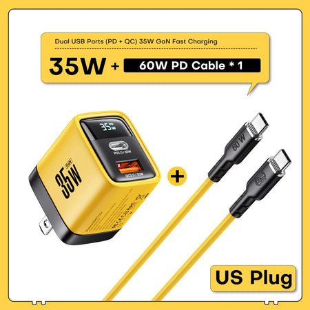 ASOMETECH USB C Charger 35W &ndash; Ultra-Fast Charging for iPhone and Samsung Devices US Plug With Cable