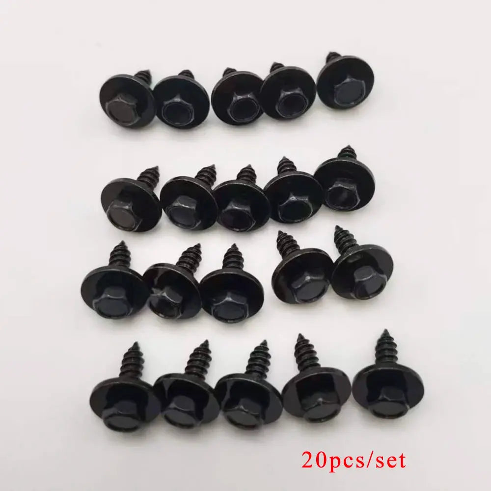 Hex Head Bolts With Washers Black ST4.8x16 For BMW 1 3 5 X1 X3 X5 by InterCyprus Trading Ltd