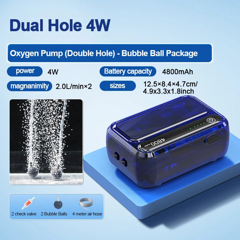 4800mAh Aquarium Oxygen Pump USB Charger &ndash; Ultra Portable 4W Bubble Ball