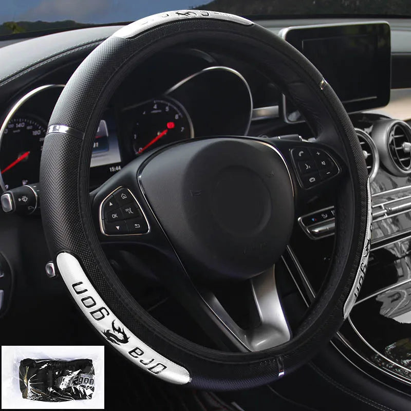 Husă pentru Volan din Piele Sintetică cu Design de Dragon, Elastic PU 106cm