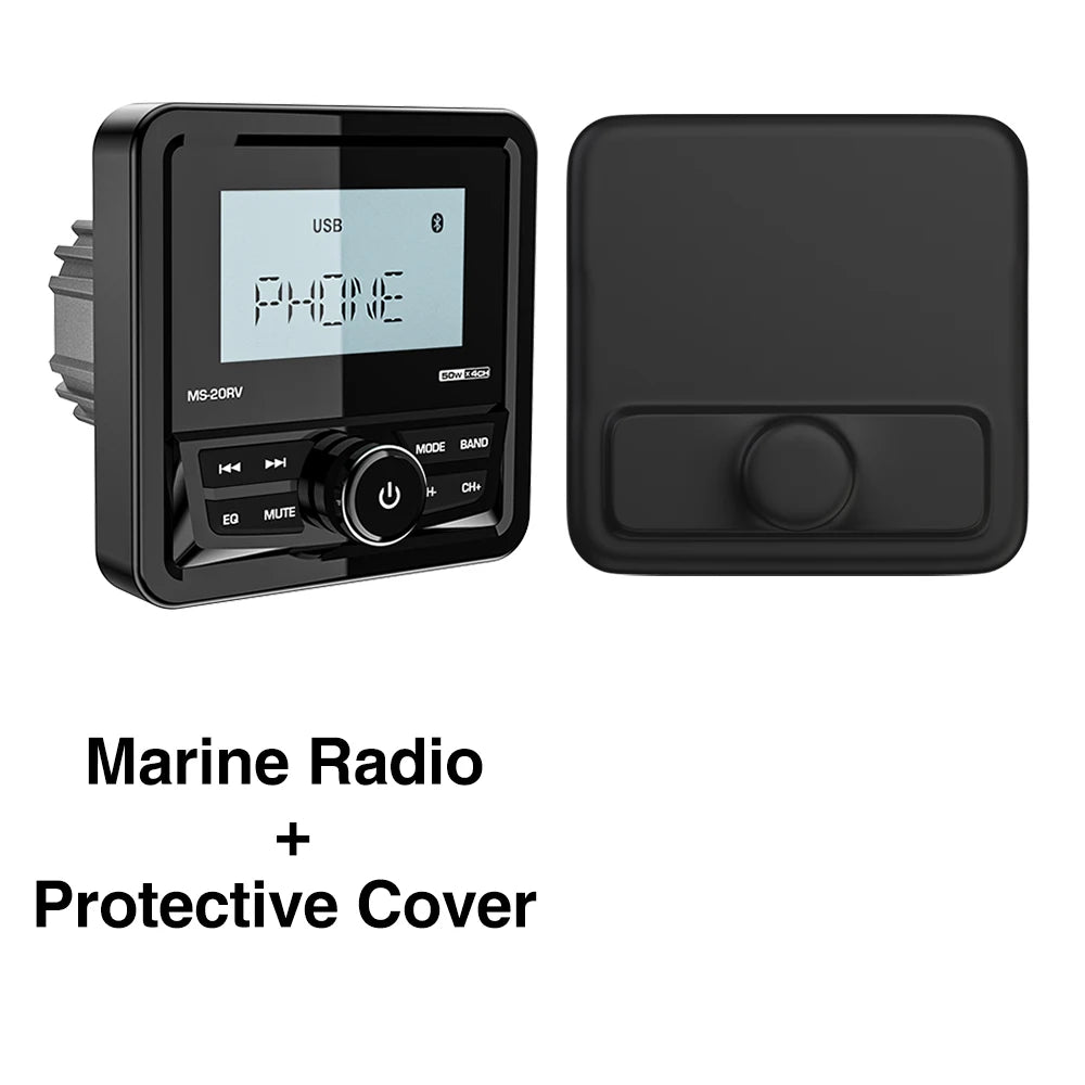 AKAMATE MS-10RV Marine Radio - Waterproof Bluetooth 4x50W radio cover