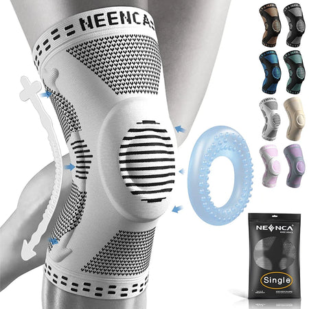 NEENCA Copper Knee Brace Knee Support with Patella Gel Pad &amp;Side Stabilizers for Knee Pain Sport Arthritis ACL Joint Pain Relief