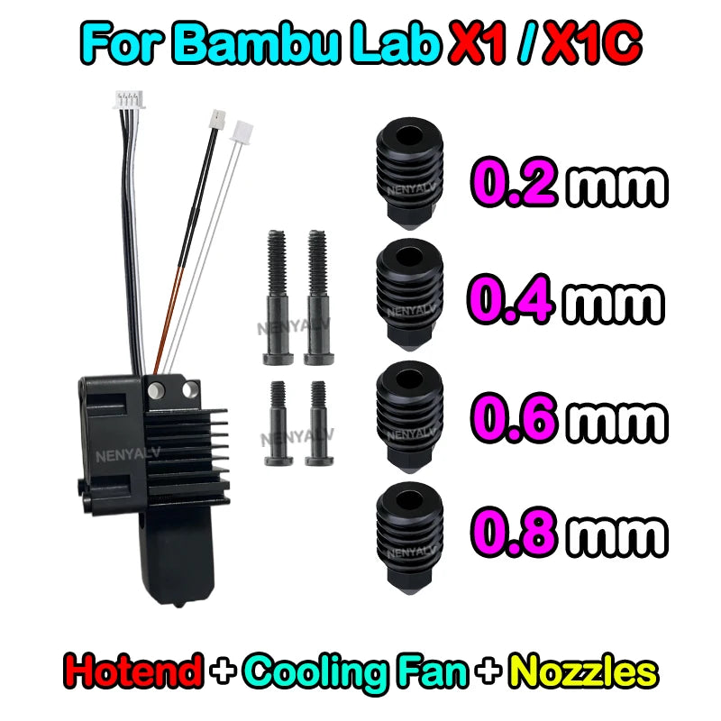 Bambu Lab X1/X1C/P1P/P1S Metal Hotend &ndash; Enhanced Cooling X1C-Hk-Fan-HS-2468 1