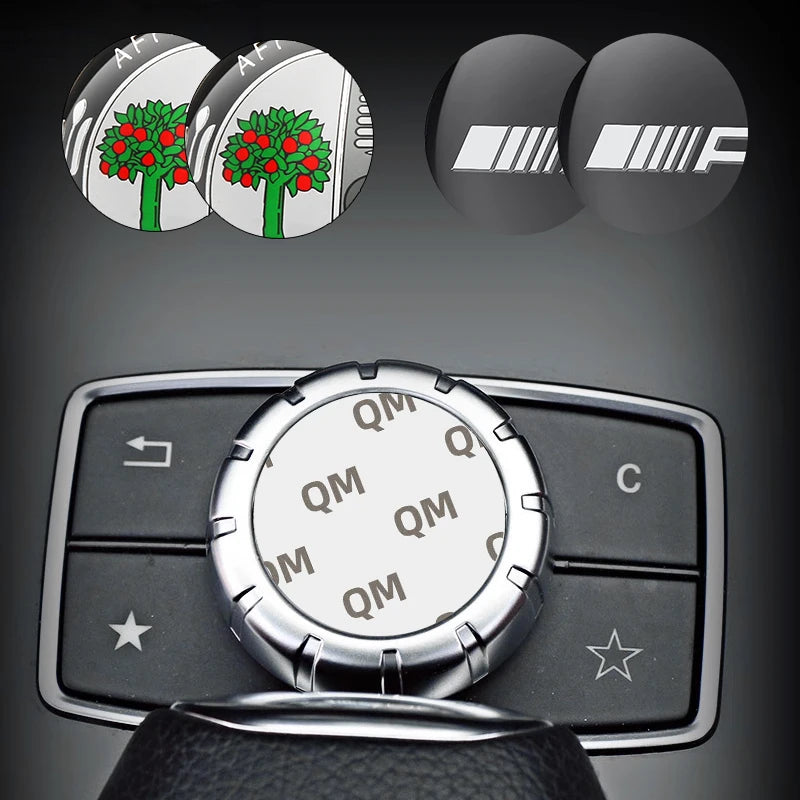 29mm Car Multimedia Button Cover &ndash; Metal Black Knob AMG
