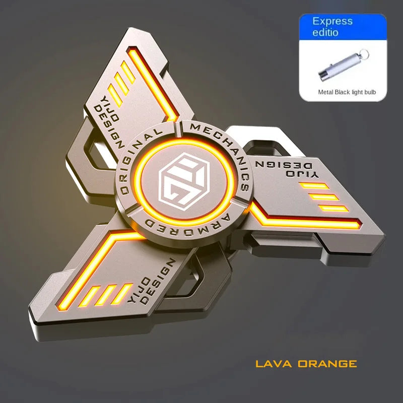 Luminous Antistress EDC Fidget Spinner - Alloy Metal Hand Toy for Kids &amp; Adults Multifunction-Orange / CHINA